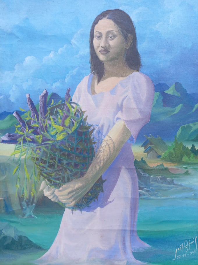paint portrait, landscape with acrylic and oil on canvas