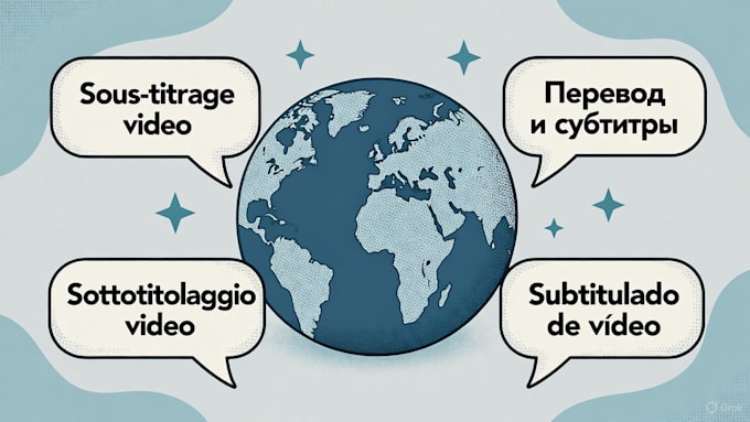 create video subtitles in english, french, spanish, italian russian etc