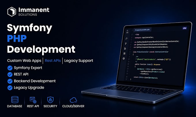develop scalable symfony PHP web applications and rest apis