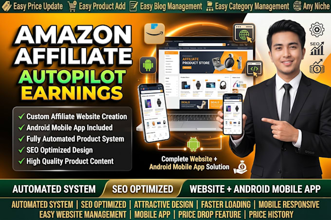 create amazon affiliate website with mobile app