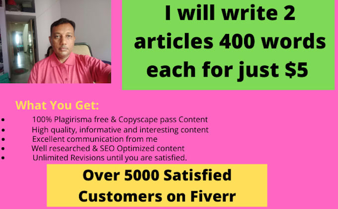 write 2x 400 word SEO articles or blog posts