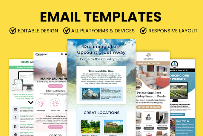 design creative responsive email design in HTML or canva