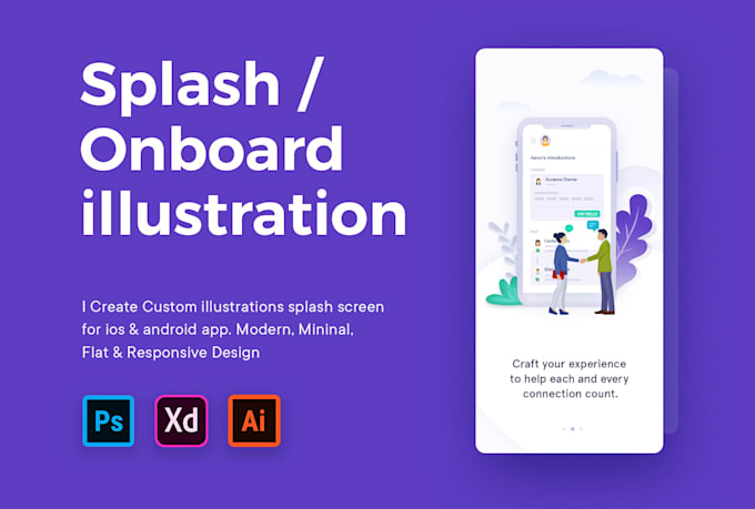 design splash or onboarding app screen illustration design