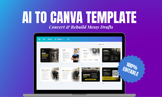 convert ai generated documents into editable canva templates