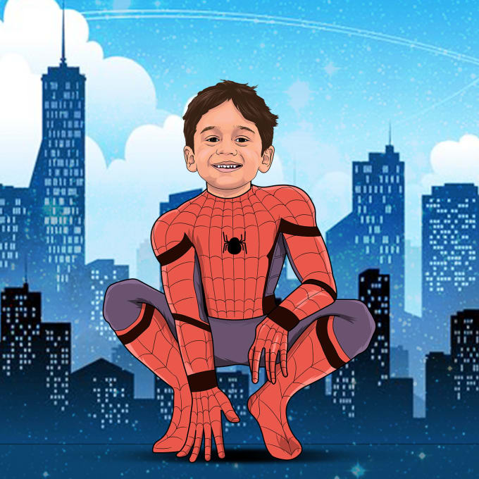 Draw you with spiderman style by Nasribra | Fiverr