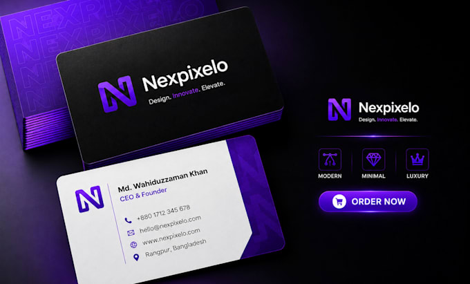 design a modern and unique business card fast