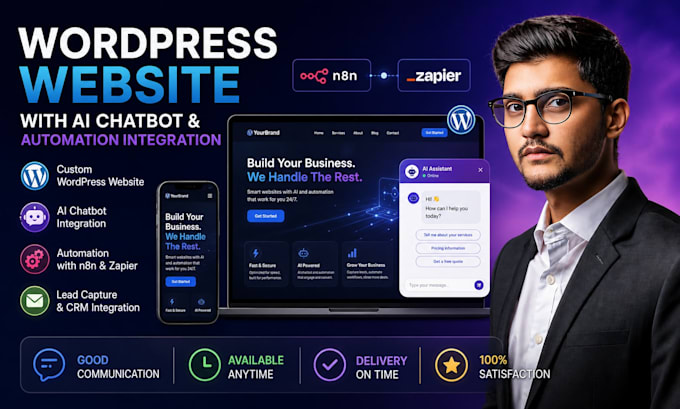 build your wordpress website with ai chatbot and automation integration