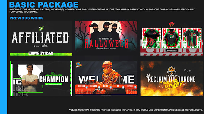 create graphics for esports organisations