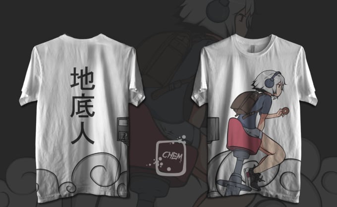 create a custom anime illustrated t shirt design