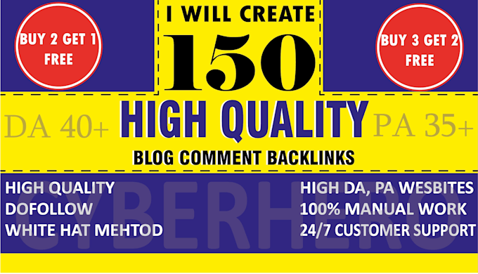 do 150 unique domain seo dofollow blog comment in 24 hours