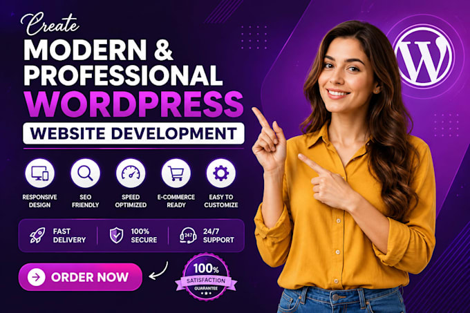 create modern responsive wordpress website, redesign or clone with clean UI