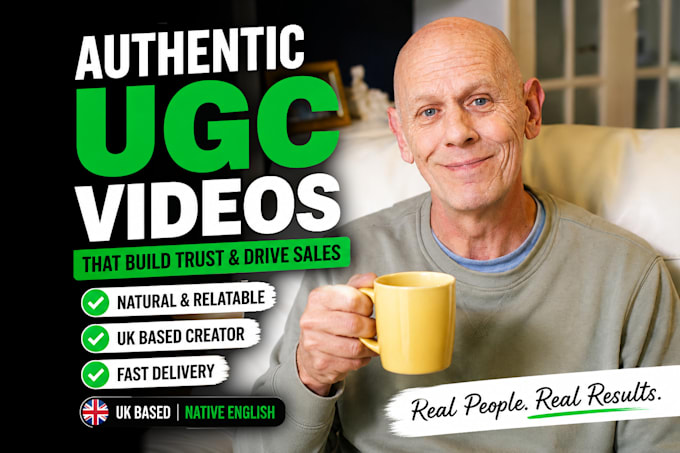 create mature british male ugc videos and social media ads