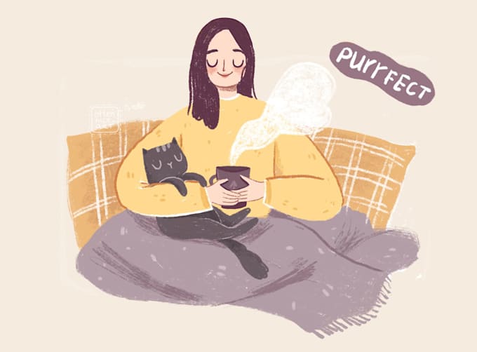 draw a cute illustration for a book, cover, website, brand