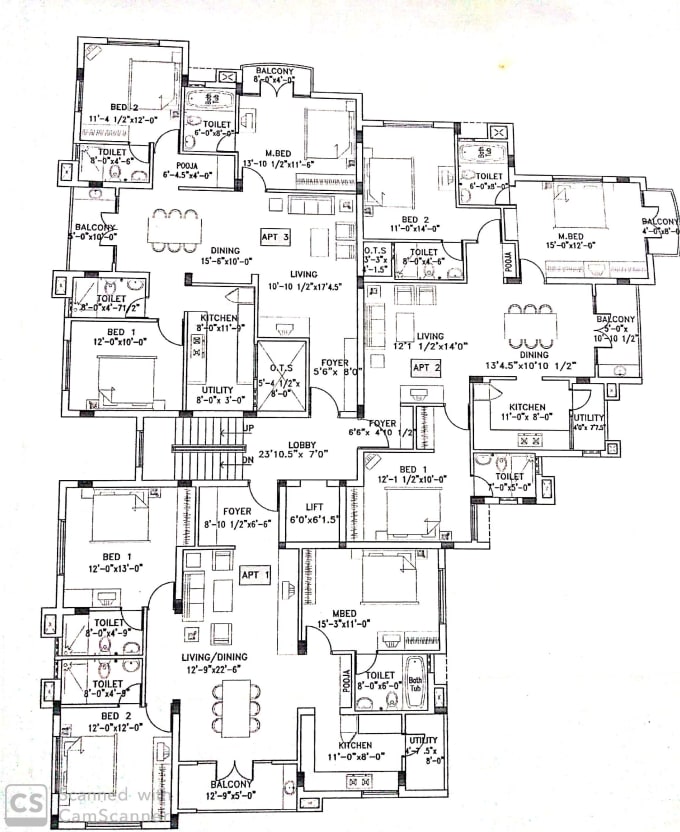 Draft 2d Floor Plans Using Autocad With Rough Sketches And Hand