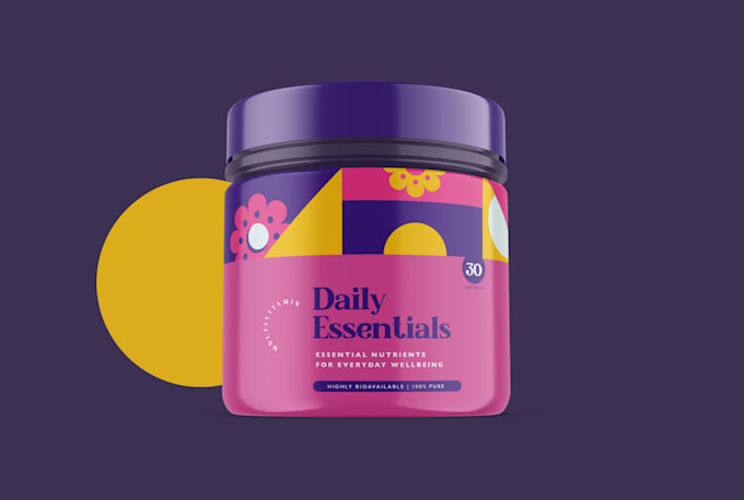do product packaging and label design in aesthetic style