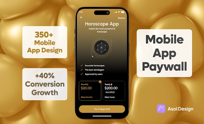 design mobile app UI UX in figma UX paywall to increase revenue