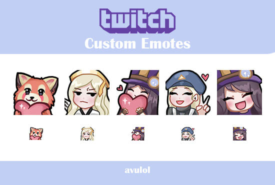 Create custom twitch emotes in under 24 hours by Avulol | Fiverr