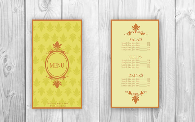 design a professional business flyer and menu design