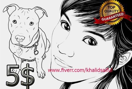 Draw black and white line art from your photo in 24 hours by ...