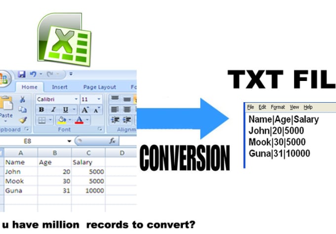 convert excel to pipe delimited text file