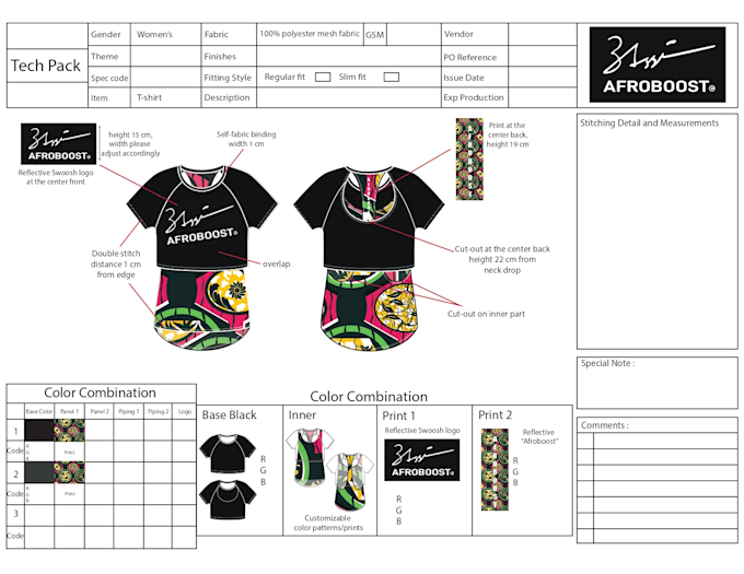 create fashion technical package for your designs