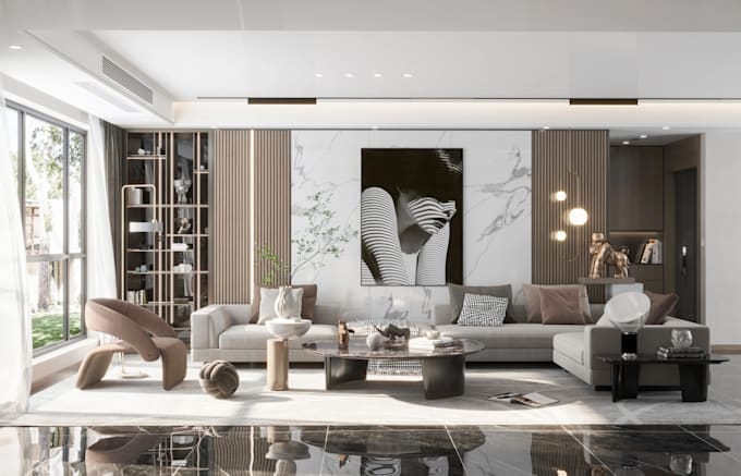 design and render interior, exterior by 3dmax
