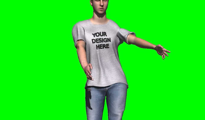 T shirt mockup video in green screen by Techzz