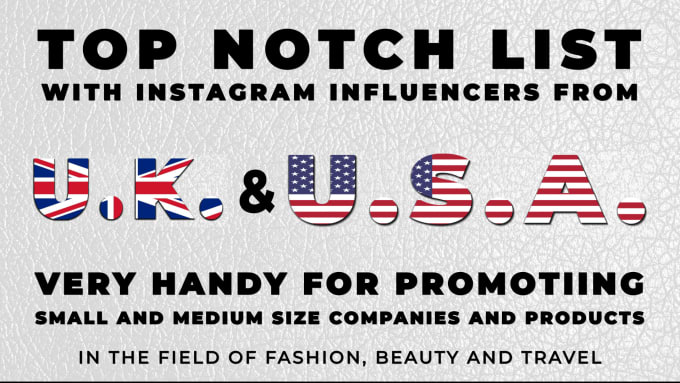 Create A Very Useful Instagram Influencers List From Uk Usa By Paunovskimk