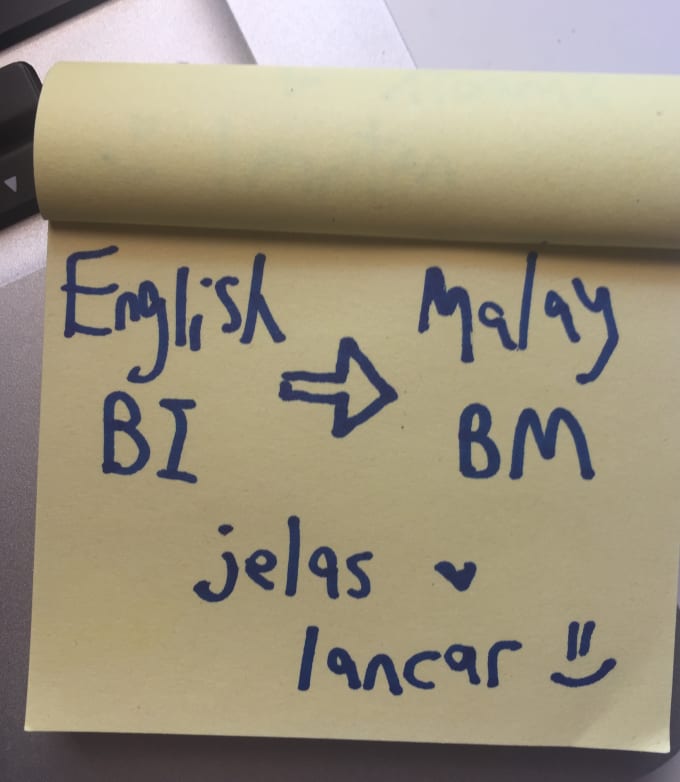 Translate Text In English To Malay By Aniaiza