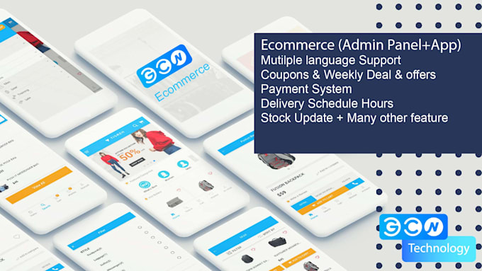 Create an ecommerce store website, food delivery app with admin panel ...