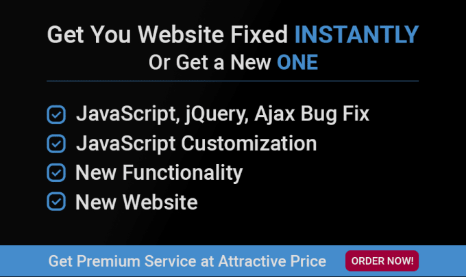 Code or fix javascript, jquery or create new website by Webamin | Fiverr image.