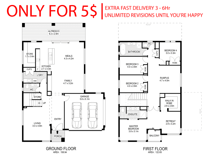 Top 5! I will create 2d floor plans for real estate agents in 12 hrs