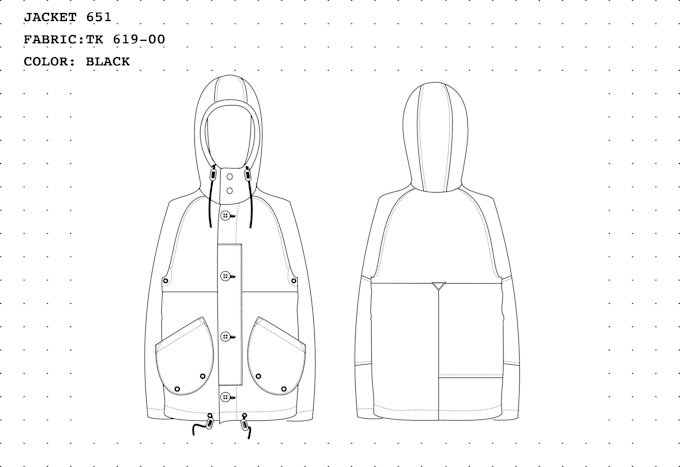 design fashion technical vector drawing