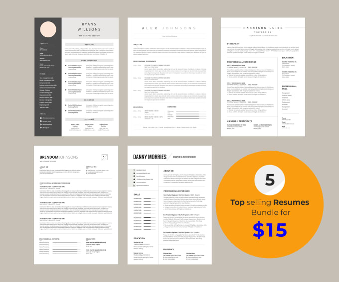 Give You A Bundle Of 5 Top Selling Resume Cover Letter By Etiranipal