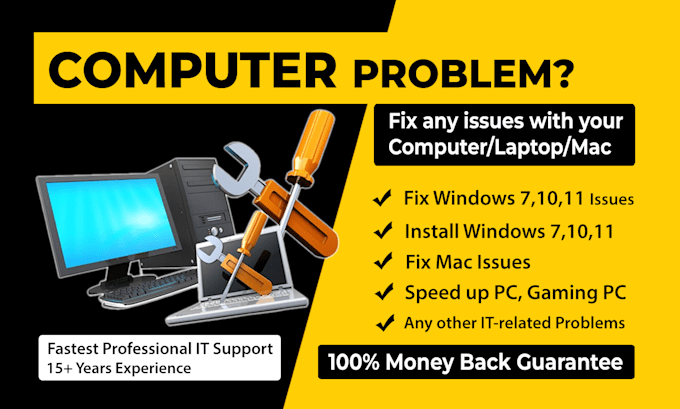 repair, fix, optimize computer, laptop, macbook, gaming PC, windows 11 remotely