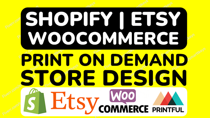 setup print on demand shopify store with printful, printify, create etsy store