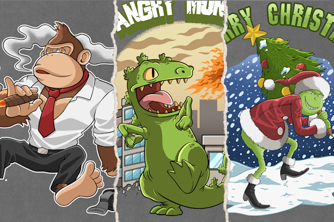 draw dope cartoon character for your tshirt brand