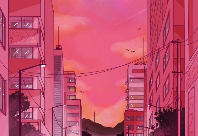 Featured image of post Anime City Background Pink Free printable city background comic book inspired background for party decoration