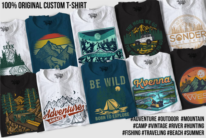 Design custom t shirt adventure outdoor by Woodengrafis