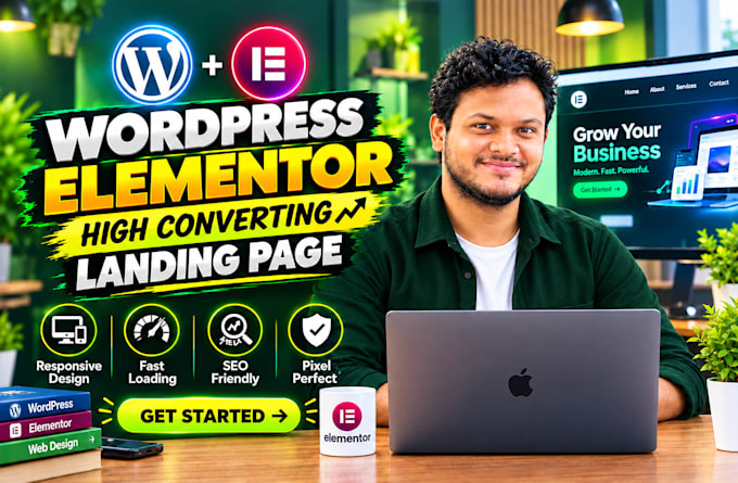 design responsive wordpress elementor landing page redesign clone SEO friendly