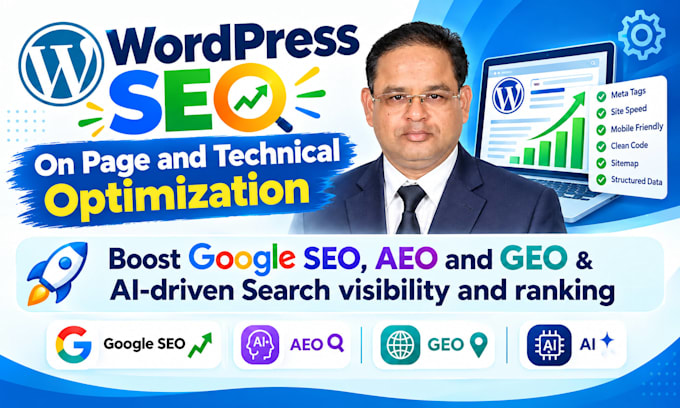do wordpress on page SEO and technical optimization for google , aeo, ai search