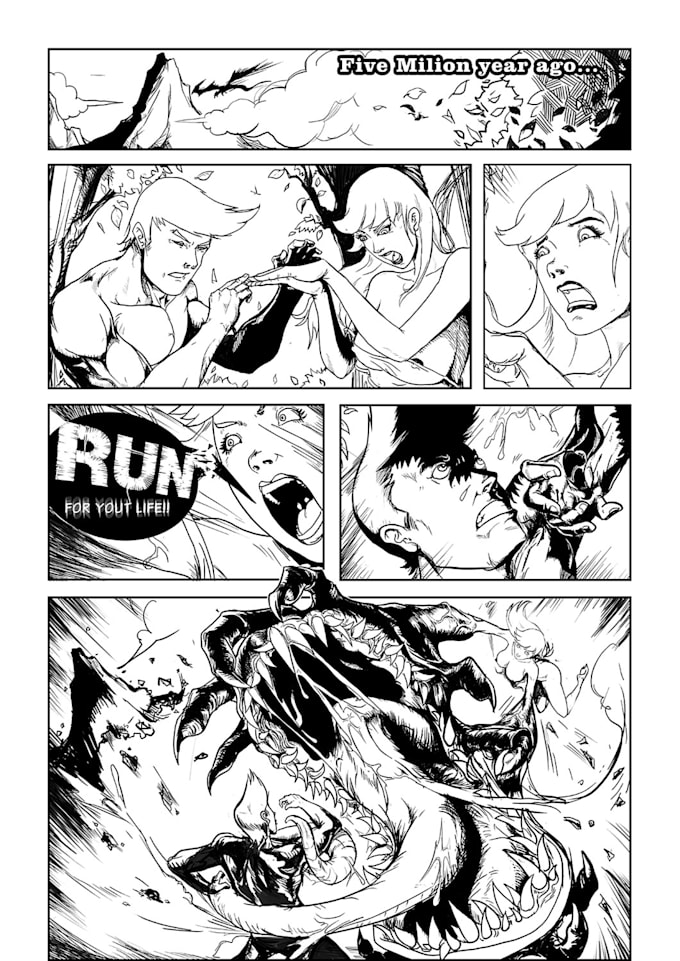 draw superhero  action comic