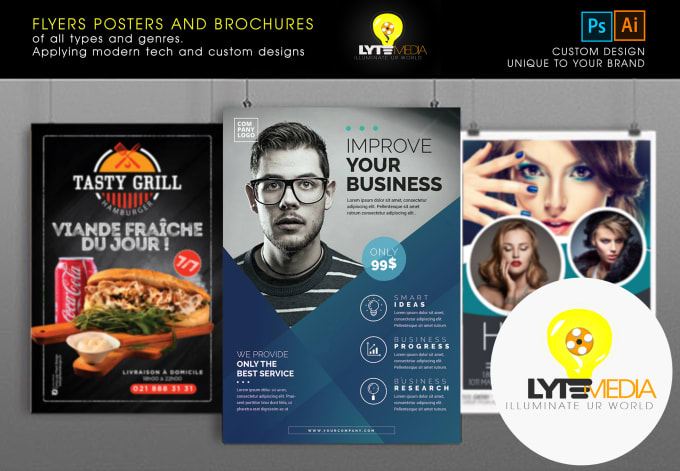 Hire a freelancer to create beautiful flyers posters and brochures