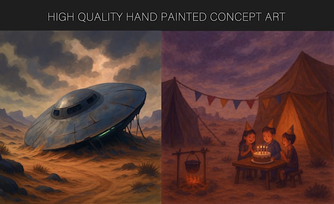create concept art for posters, games and animations