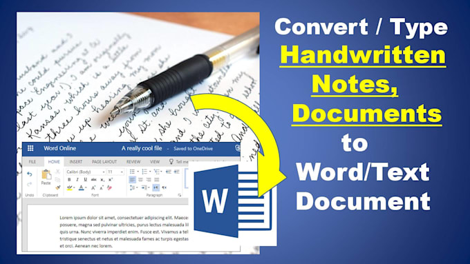 convert, type handwritten notes, images to word document