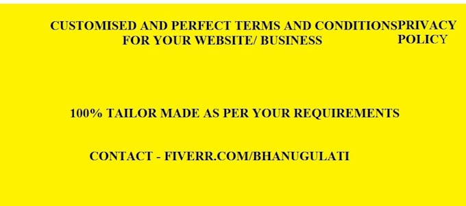 write terms and conditions and privacy policy for your website
