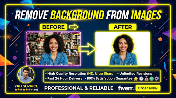 remove background from images professionally in 24 hours HD quality