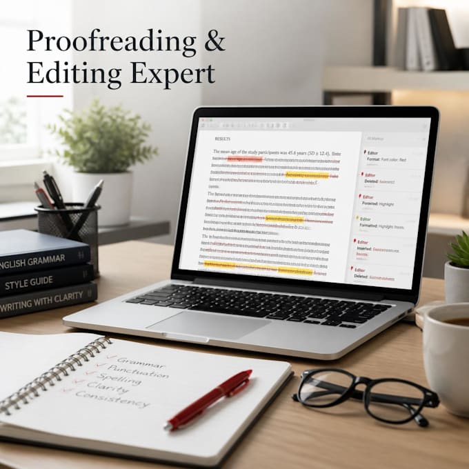 proofreading of books, articles and other contents