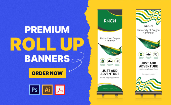 Design premium roll up banner design, retractable pop up banner by ...