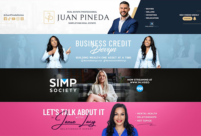 design an outstanding  youtube banner